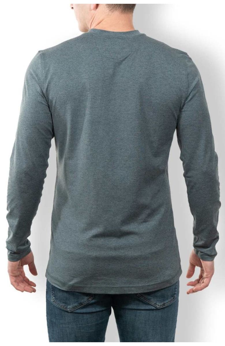 Baja Llama THE BORING HENLEY - HEATHER BLUE, Alternate, color, Dark Grey