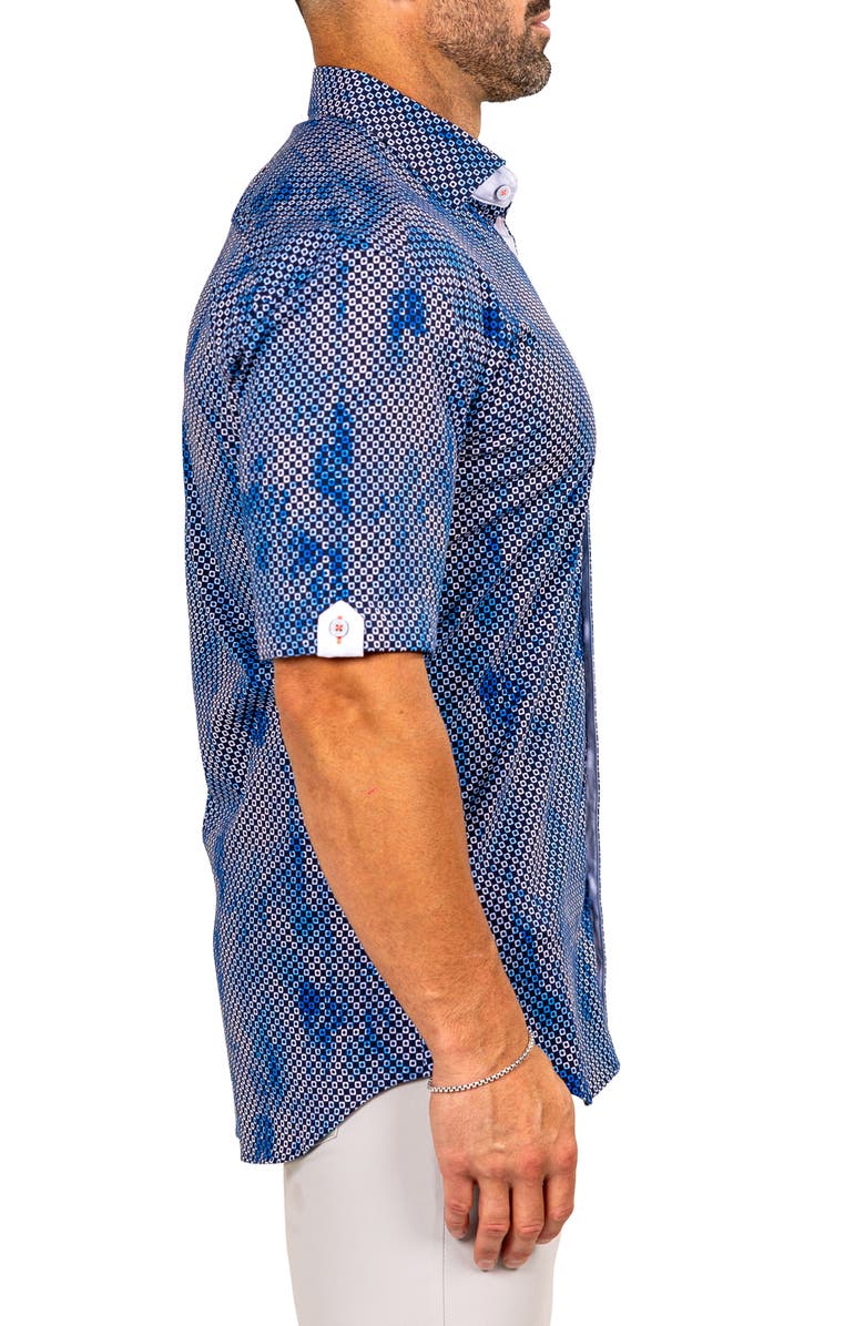 Maceoo Galileo Marthyr0233 Blue Short Sleeve Button-Up Shirt, Alternate, color, Blue