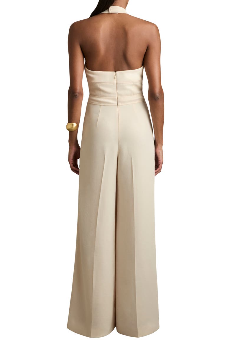 Viola Pleated Wide Leg Jumpsuit, Alternate, color, CREAM