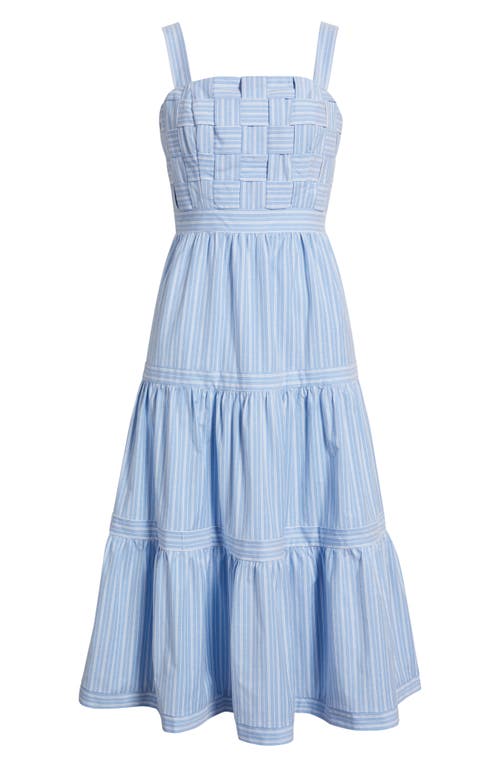 ELIZA J ELIZA J SQUARE NECK BASKETWEAVE BODICE MIDI DRESS