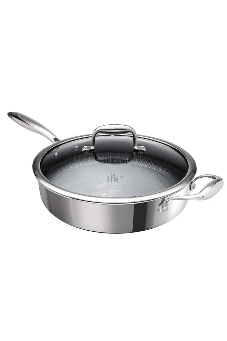 Tri-Clad SS Hybrid 4 Quart Saute Pan + Lid, Main, color, Black/SS