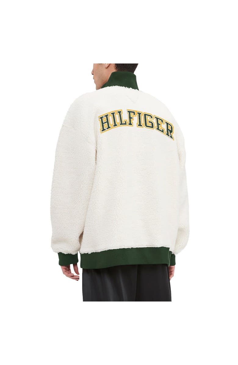 Tommy Hilfiger Men's Tommy Hilfiger Cream Green Bay Packers Jordan Sherpa Quarter-Zip Sweatshirt, Alternate, color, Cream