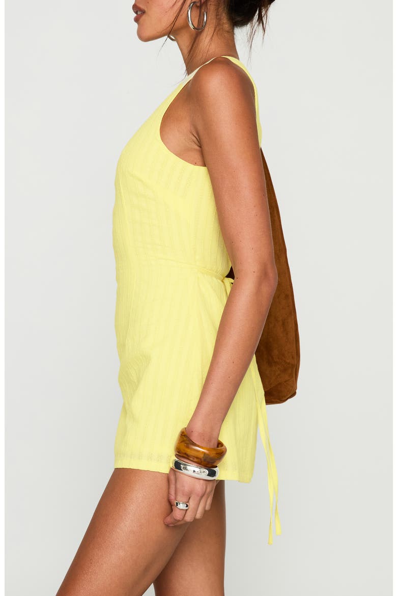 Yumiko Skirted Recycled Cotton Romper, Alternate, color, YELLOW