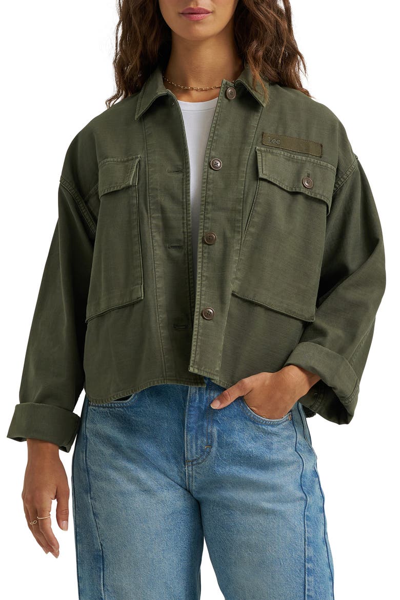 Utility Overshirt, Main, color, OAK MOSS