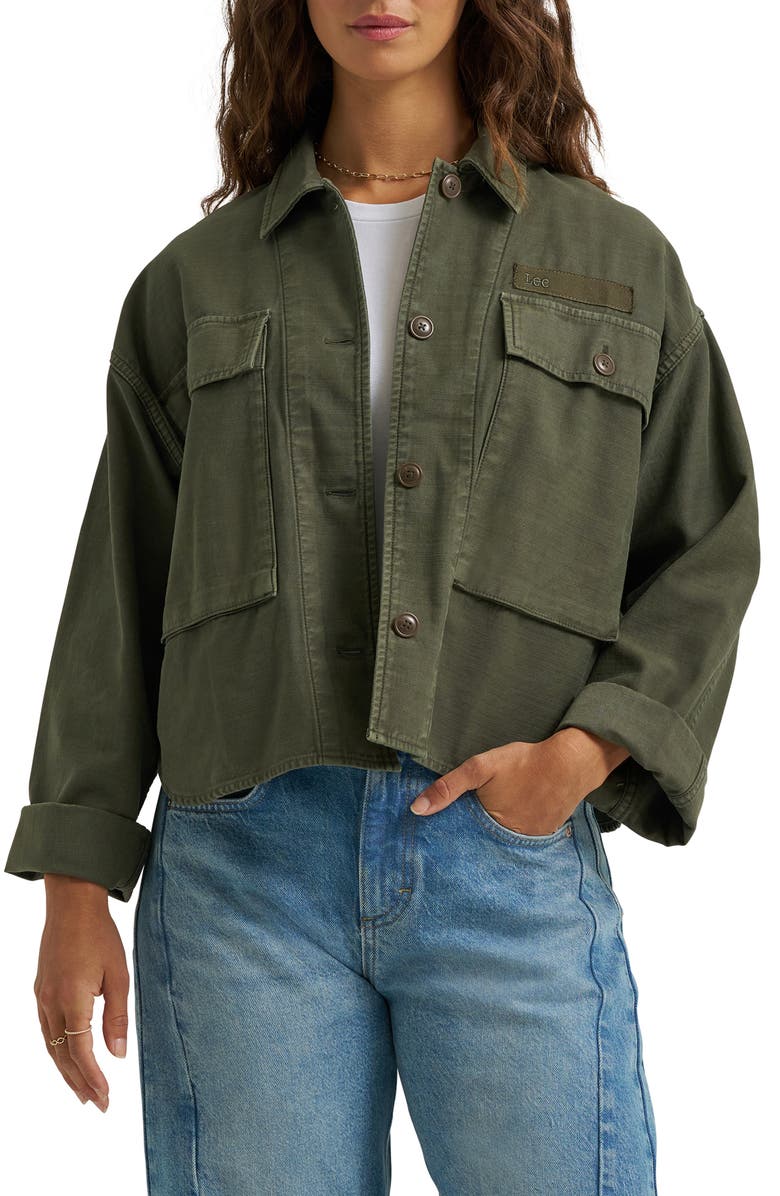 Lee Utility Overshirt, Main, color, Oak Moss