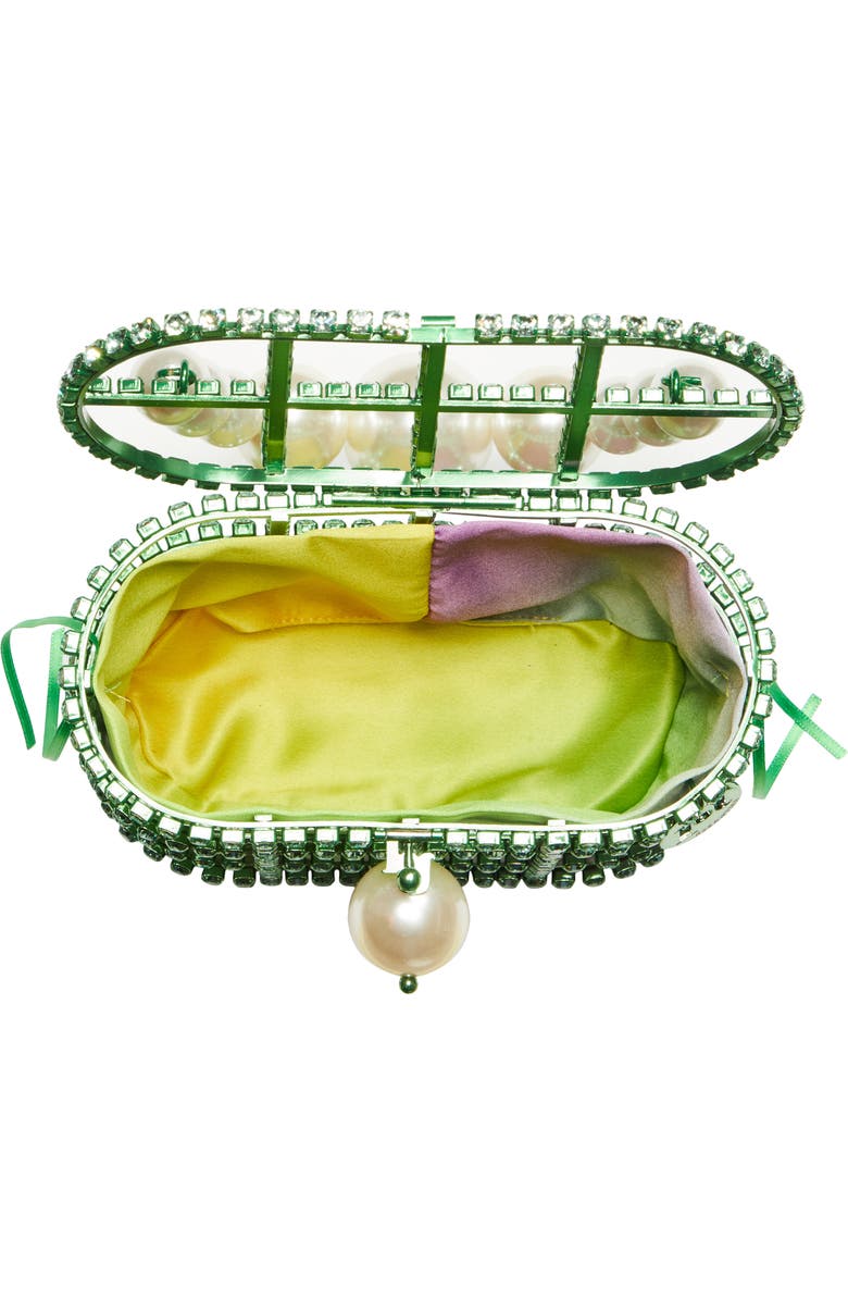Rosantica Holli Crystal & Imitation Pearl Satin Handbag, Alternate, color,