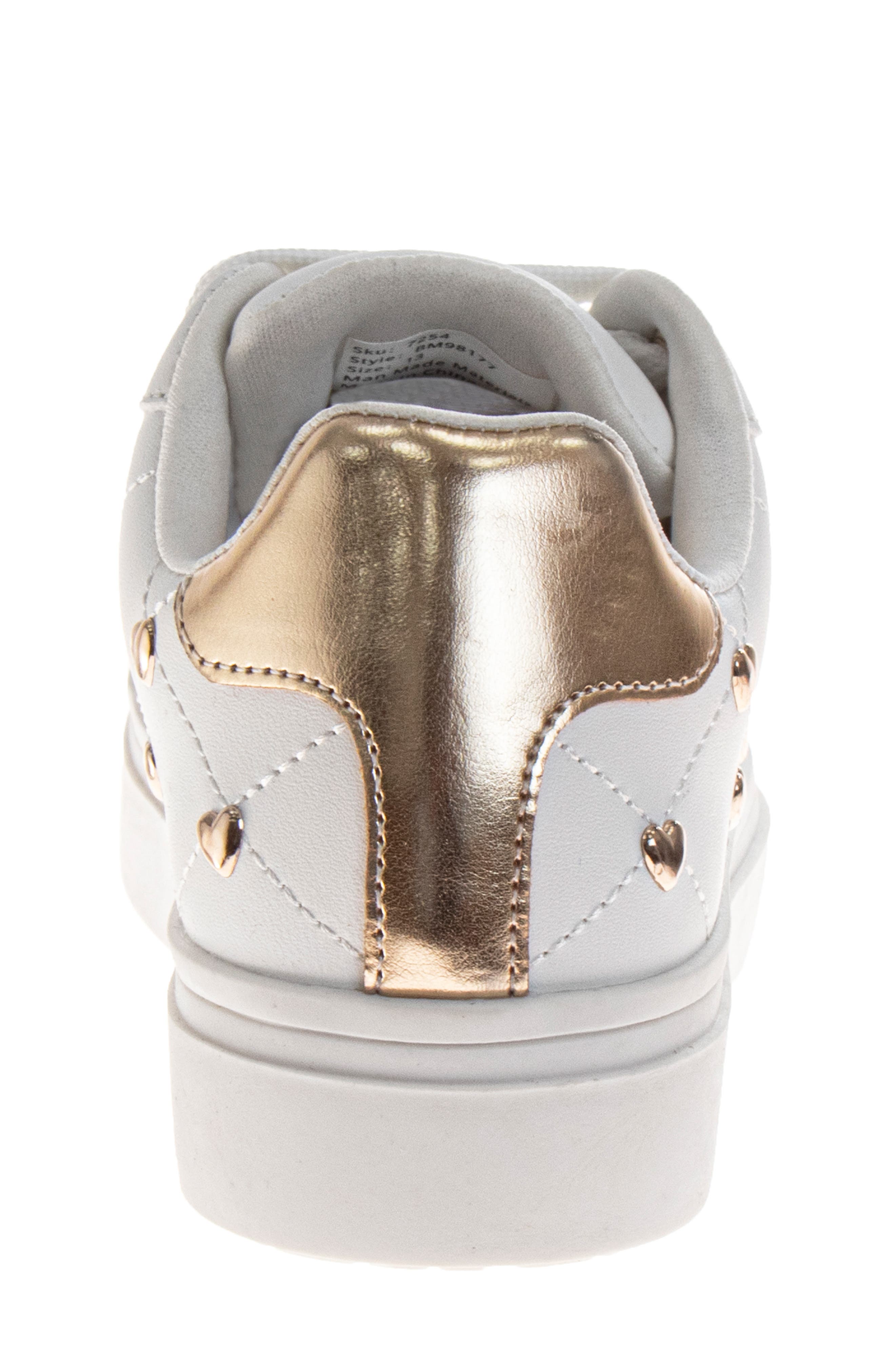 BADGLEY MISCHKA Kids' Sneaker, Alternate, color, White/ Gold
