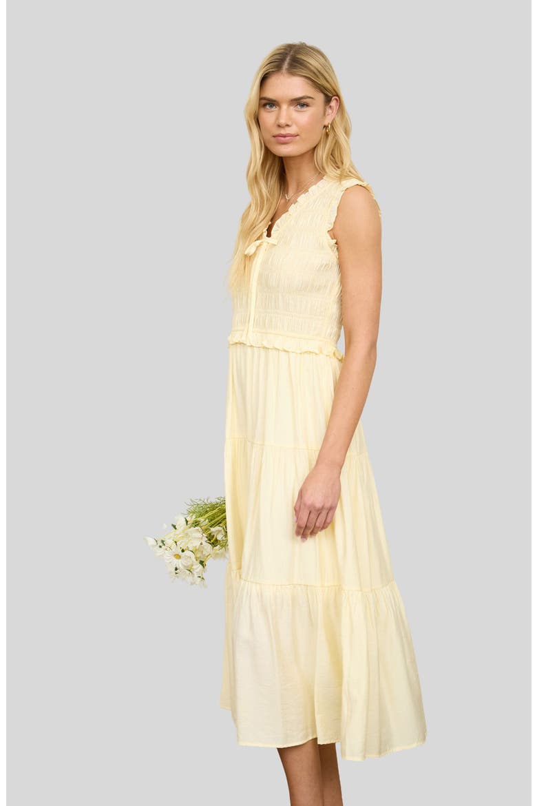 Smocked Tiered Dress, Alternate, color, BUTTER YELLOW