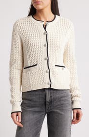 rag & bone Daria Textured Cotton Blend Cardigan