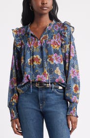 Treasure & Bond Smock Yoke Top