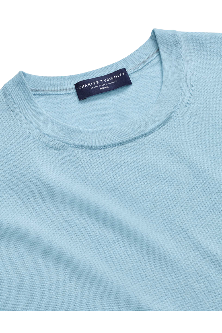 Merino Crew Neck Sweater, Alternate, color, Ice Blue
