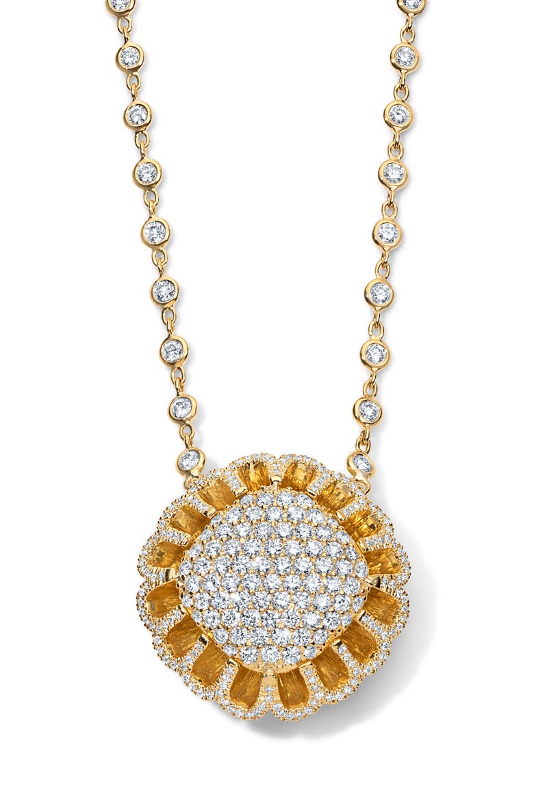 Floating All Diamond Pendant Necklace, Alternate, color, 18K YELLOW GOLD