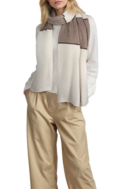 Cashmere color block wrap with lurex