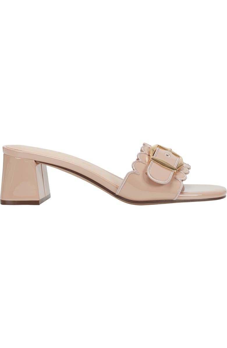 UNISA Buckle Scalloped Slide Sandal, Alternate, color, Light Natural