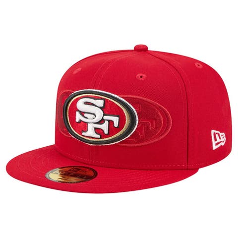 Men's New Era Scarlet San Francisco 49ers Tri-Hit 59FIFTY Fitted Hat