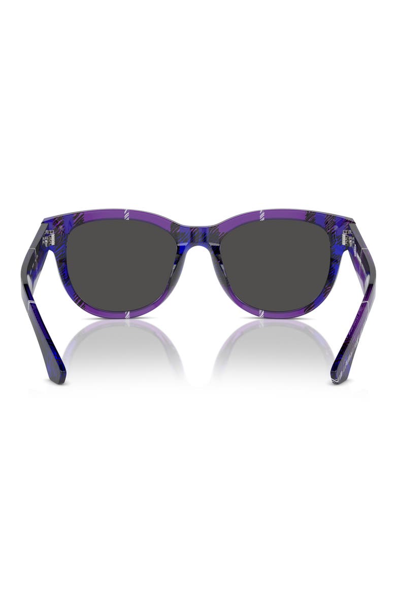 54mm Round Sunglasses, Alternate, color, GRAPE PLAID