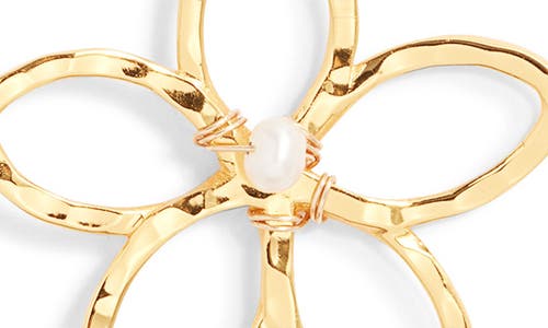 Ki-ele Melia Flower Freshwater Pearl Necklace In Gold