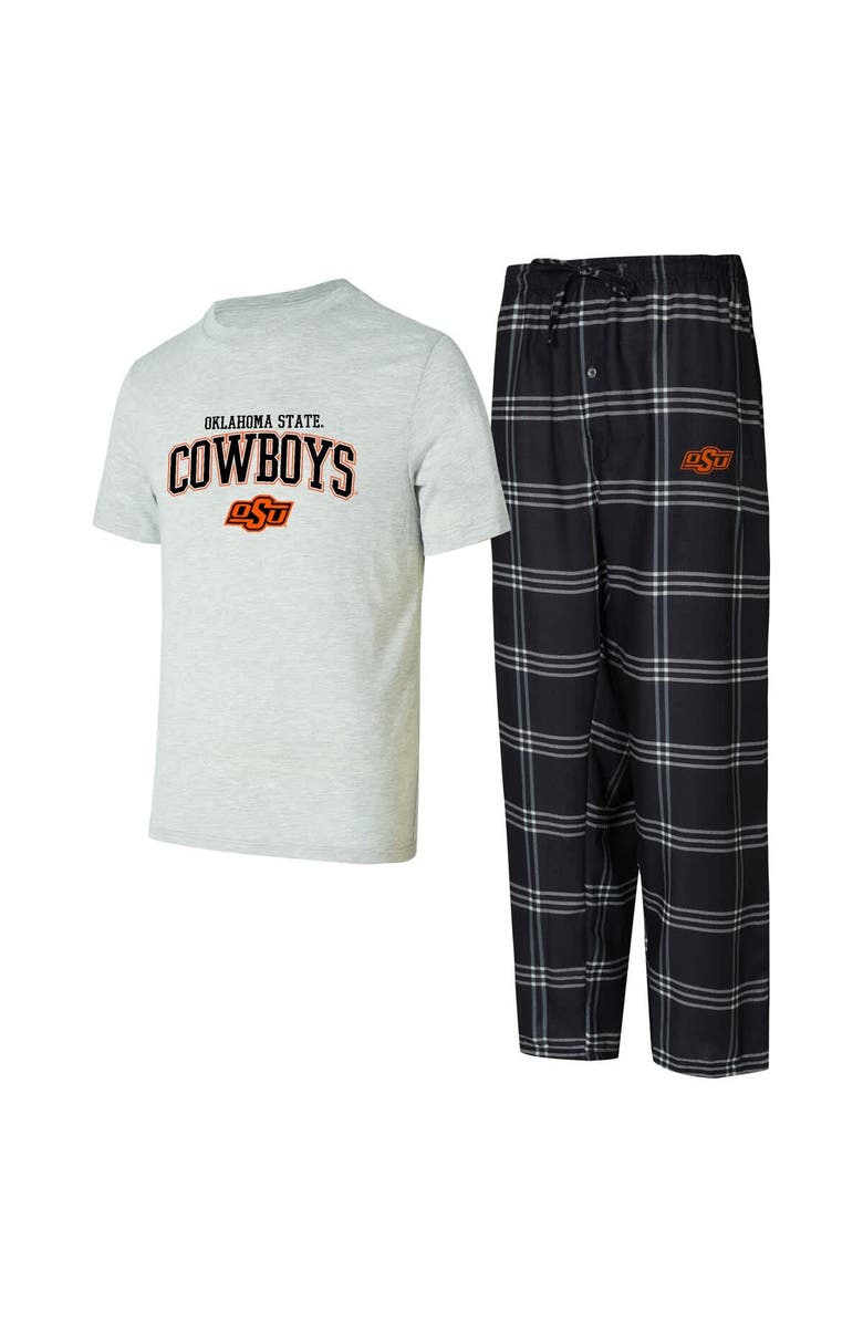 CONCEPTS SPORT Men's Concepts Sport Black/Gray Oklahoma State Cowboys T-Shirt & Pants Sleep Set, Main, color, Black