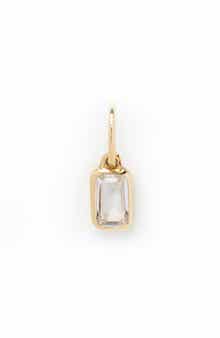 Local Eclectic Solid 9K Gold & Baguette Cut Birthstone Charm