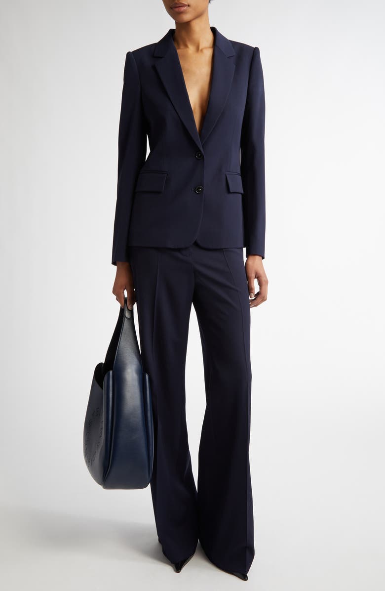 Stella McCartney Iconic Stretch Wool Flare Leg Pants, Alternate, color, 