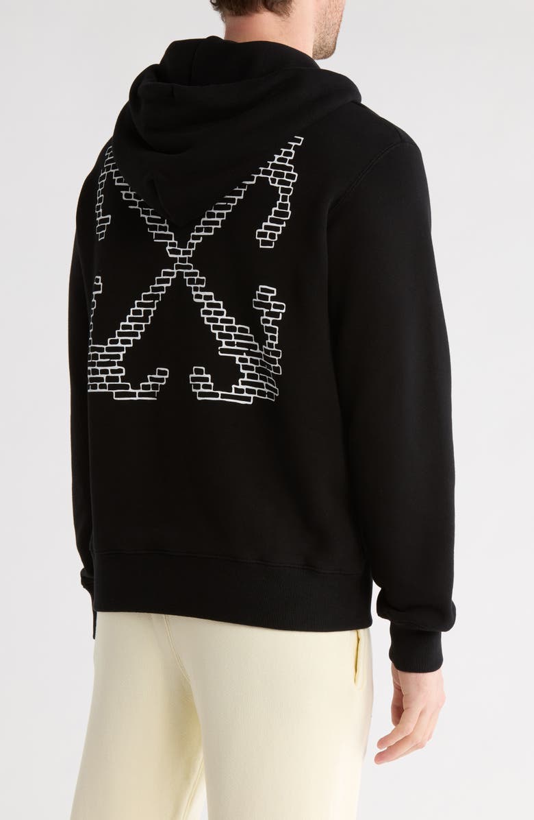 Off-White Brick Arrow Slim Cotton Hoodie, Alternate, color,