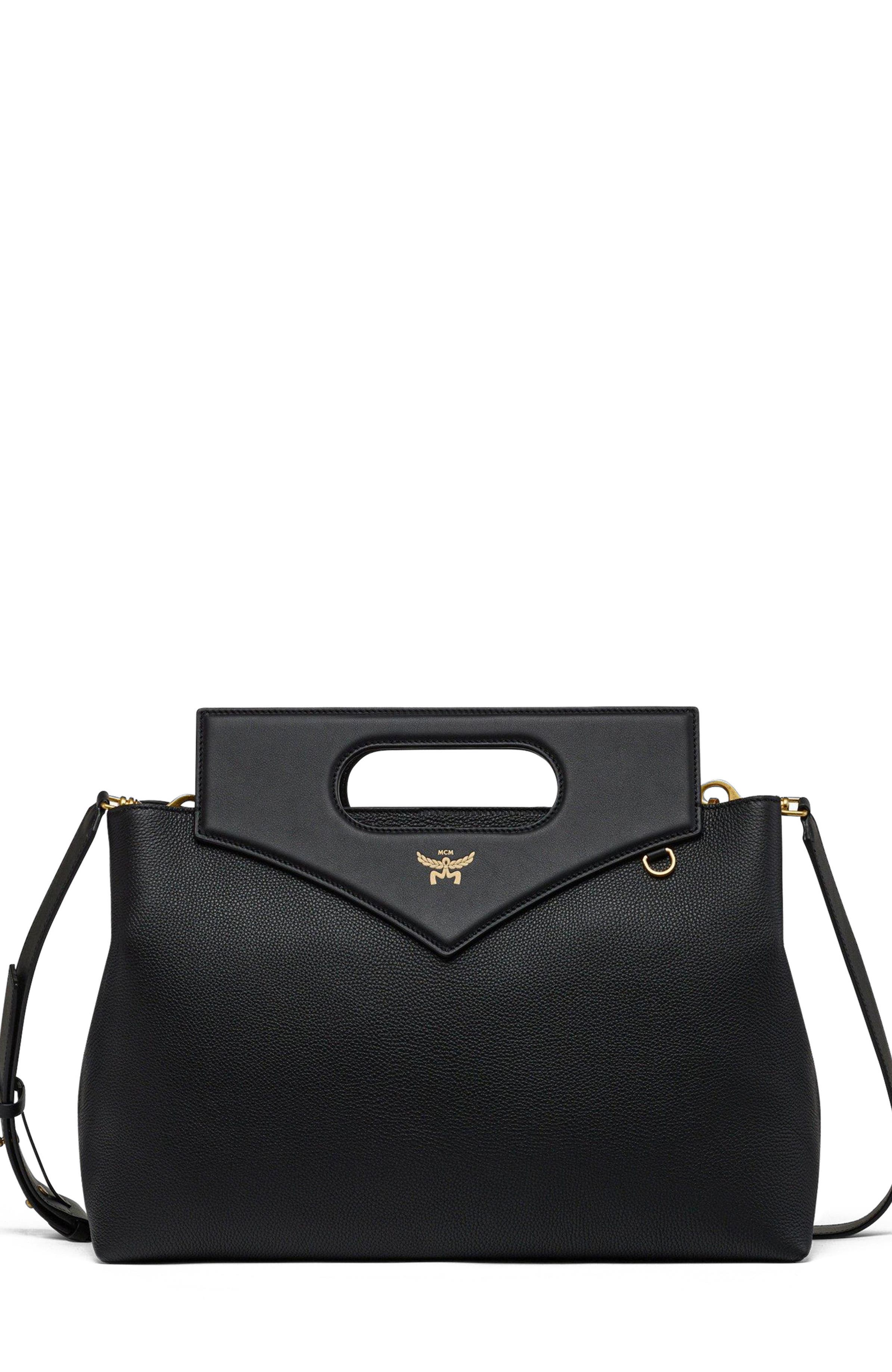 MCM Soft Diamond Shoulder Bag in Embossed Leather, Main, color, 