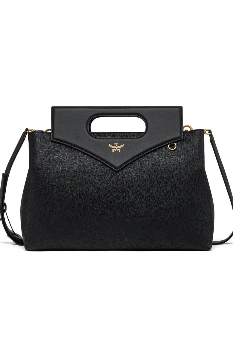 MCM Soft Diamond Shoulder Bag in Embossed Leather, Main, color,
