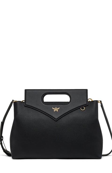 Soft Diamond Shoulder Bag in Embossed Leather