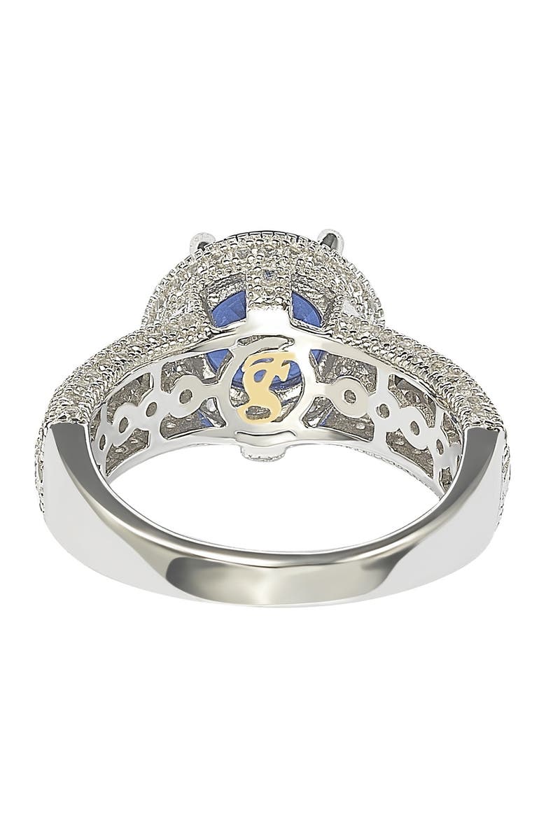 SUZY LEVIAN Sterling Silver Round-Cut Blue Sapphire & Diamond Accent Ring - 0.02 ctw, Alternate, color, Blue