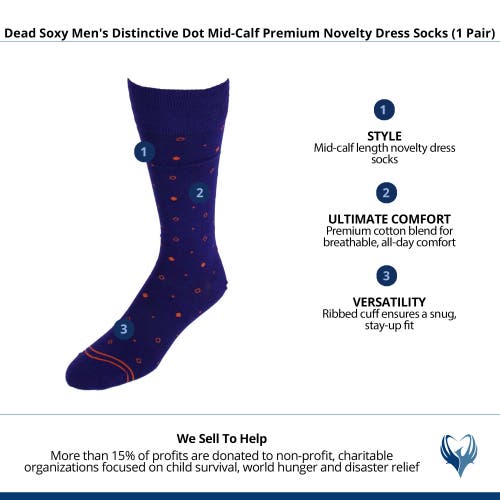 Dead Soxy Distinctive Dot Mid-calf Premium Novelty Dress Socks