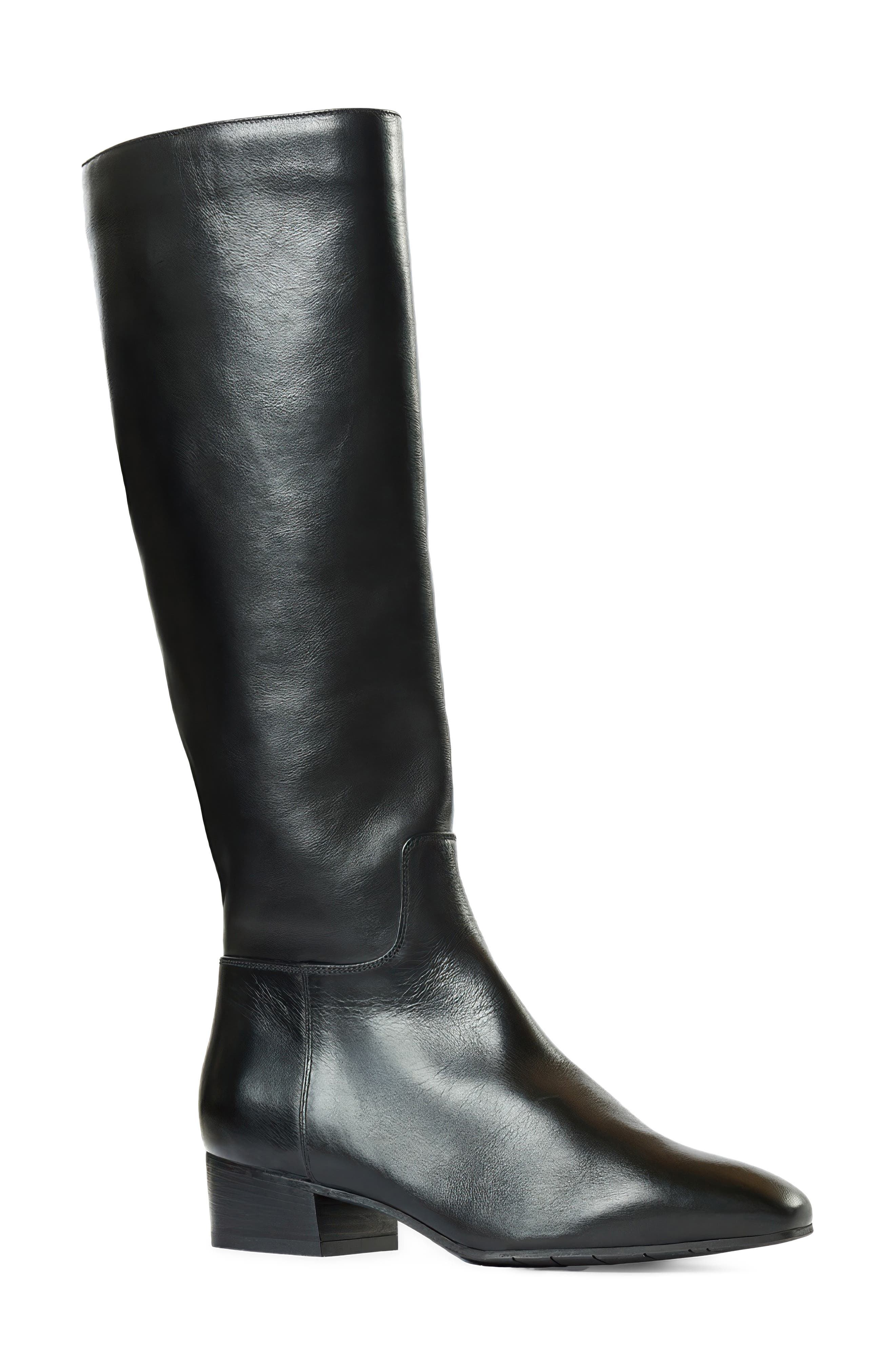 Fuoco Weatherproof Knee High Boot, Main, color, BLACK LEATHER