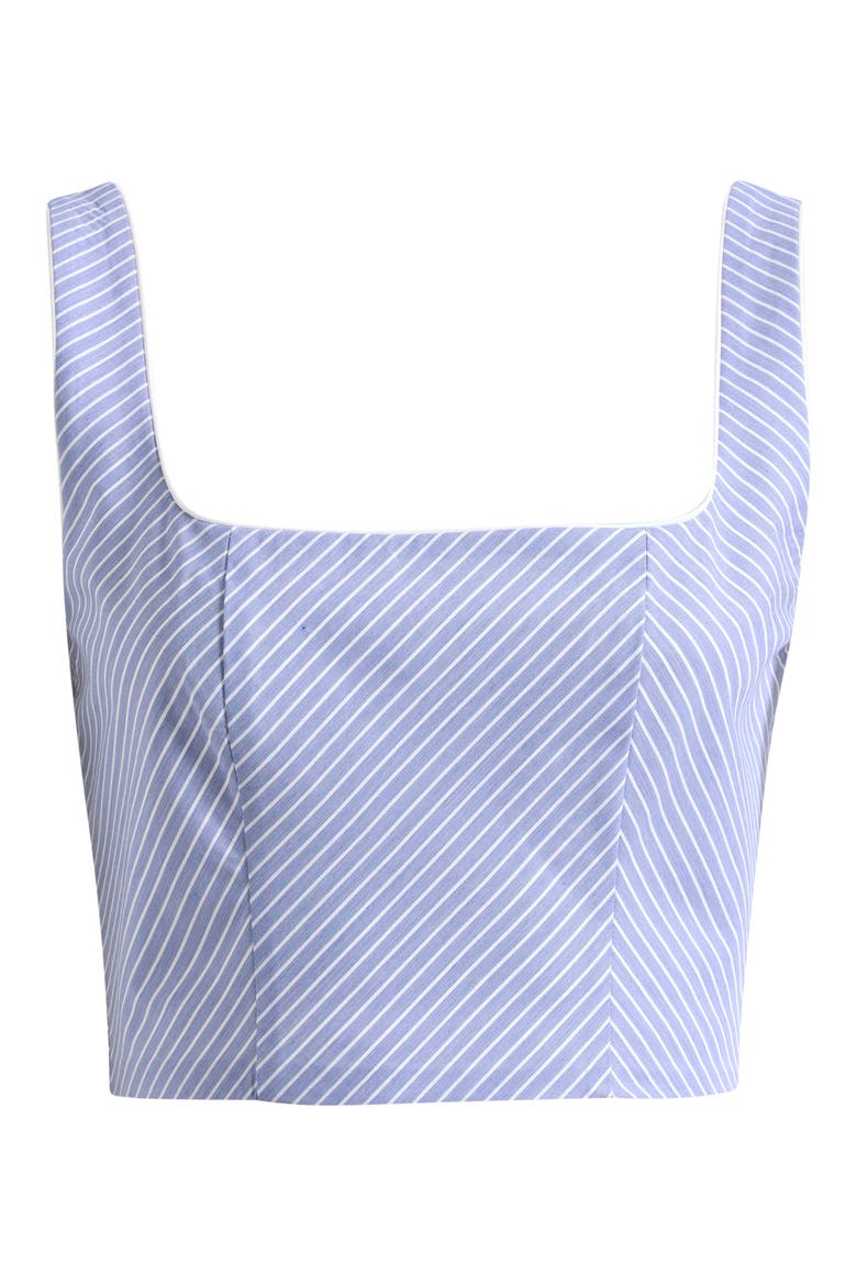x Hannah Lovey Porter Georgia Directional Stripe Cotton Blend Crop Top (Nordstrom Exclusive), Alternate, color, BLUE