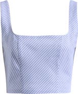 WAYF x Hannah Lovey Porter Georgia Directional Stripe Cotton Blend Crop Top
