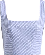 WAYF x Hannah Lovey Porter Georgia Directional Stripe Cotton Blend Crop Top