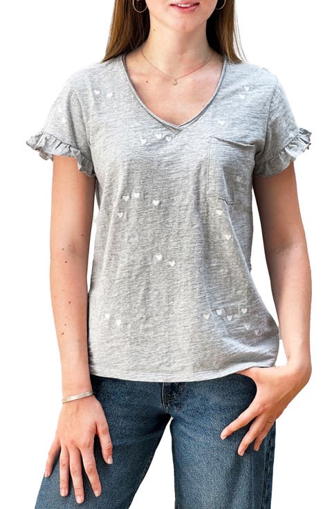 Heart Cluster Embroidered T-Shirt