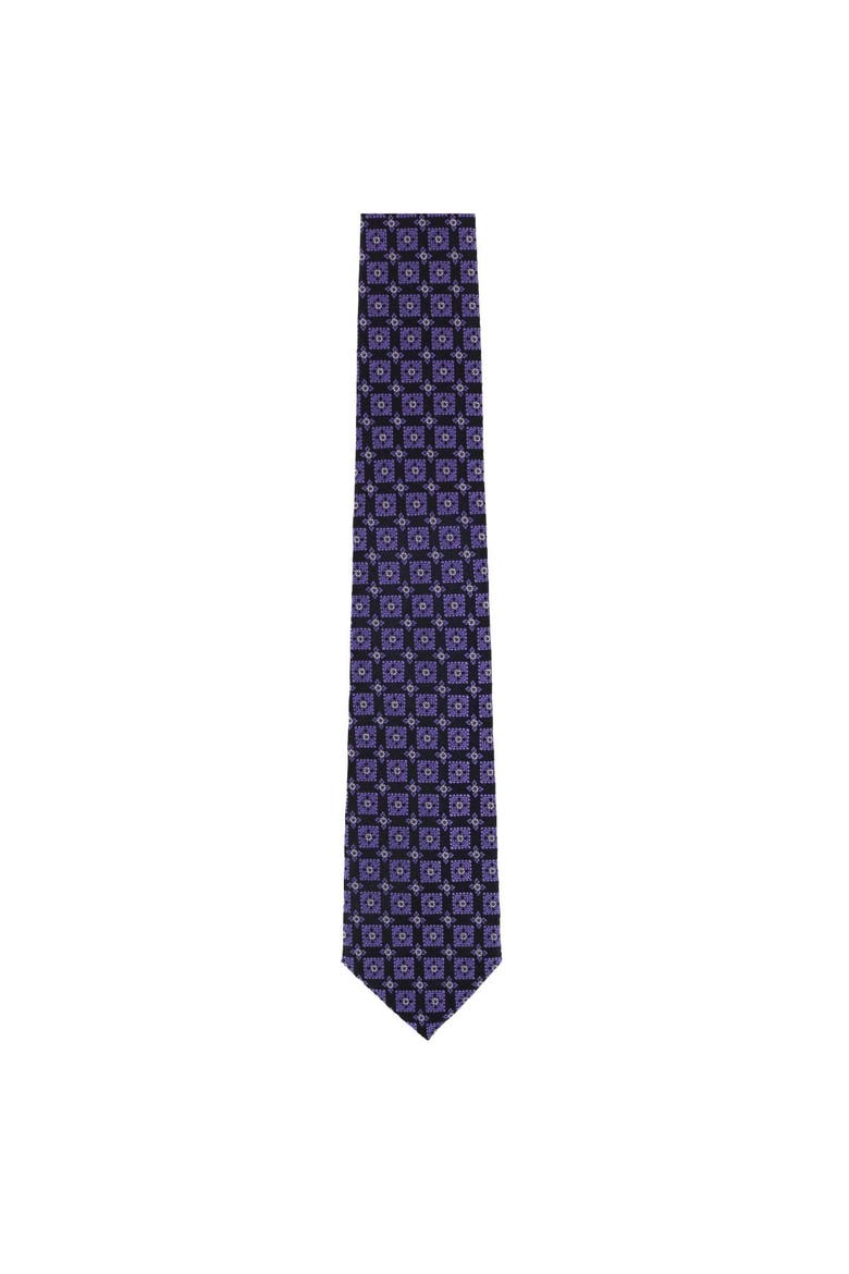 Azzimato Diamond Stately Silk Necktie, Alternate, color, Purple
