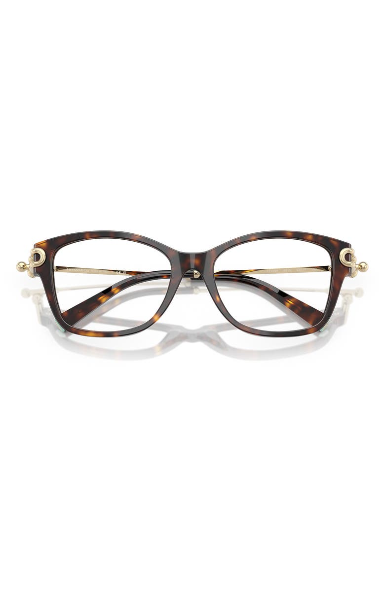 Tiffany & Co. 53mm Butterfly Optical Glasses, Alternate, color, Havana / Demo Lens