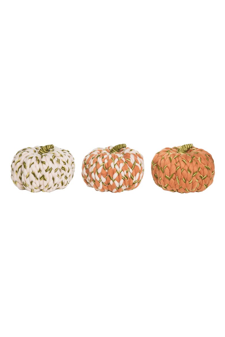 Large Wooly Pumpkins Assortment of 3, Main, color, Orange
