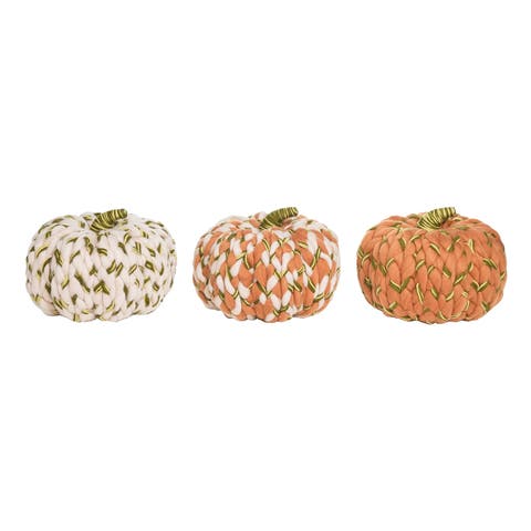 Large Wooly Pumpkins Assortment of 3