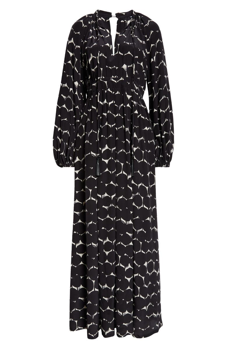 Max Mara Urbania Dot Print Long Sleeve Silk Maxi Dress, Alternate, color, 