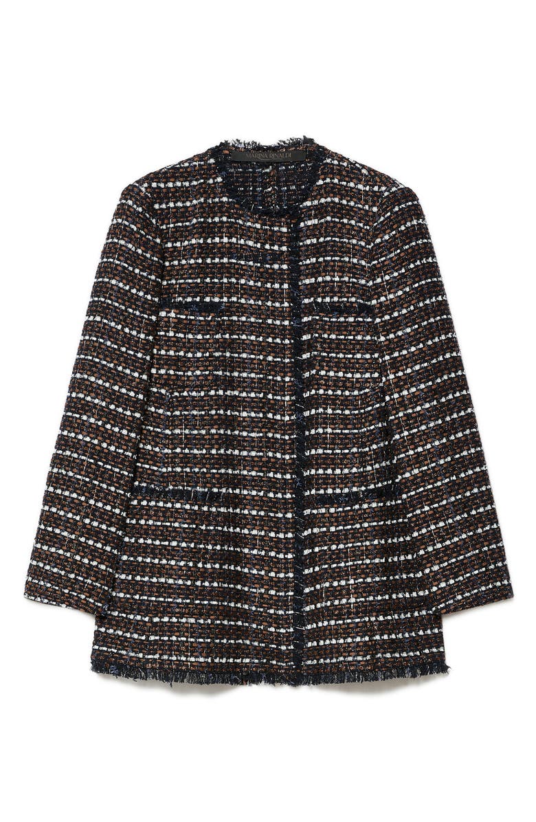 Marina Rinaldi Fervida Tweed Jacket, Alternate, color, Blue Brown