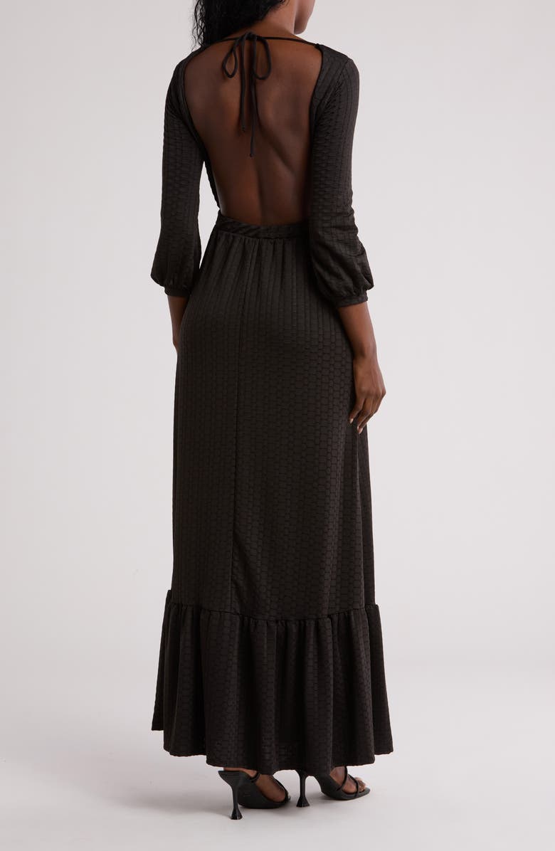 GO COUTURE Square Neck Maxi Dress, Alternate, color, Black