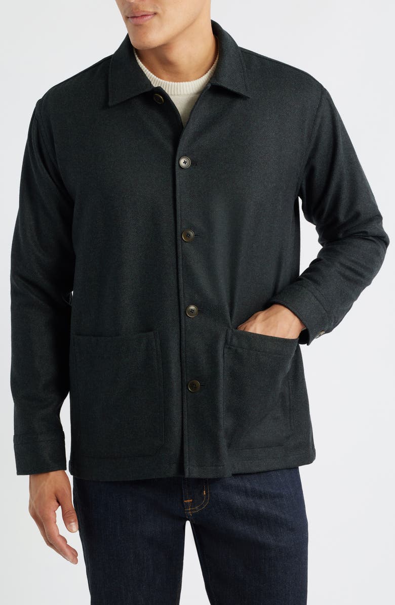 Eton Wool & Cashmere Herringbone Jacket, Alternate, color, Dark Green