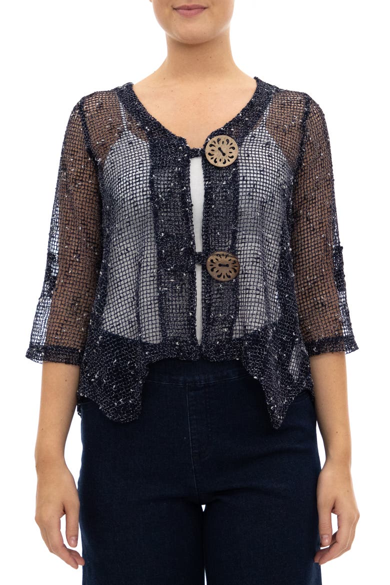 Open Knit Bolero Cardigan, Main, color, NAVY