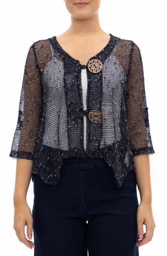 Open Knit Bolero Cardigan
