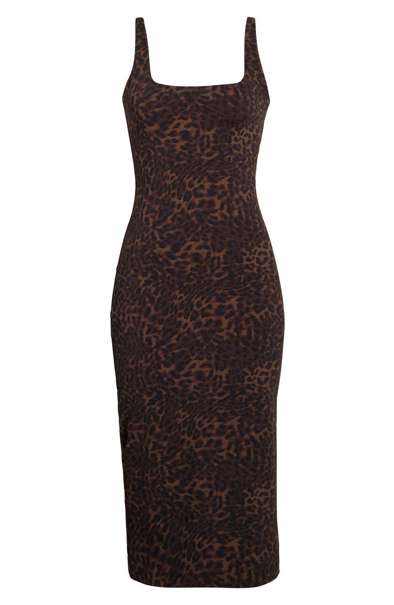MPG Leopard Print Midi Dress, Alternate, color, Caribou Leopard