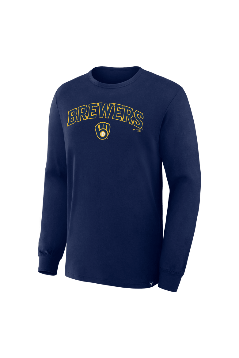 Men's Fanatics Navy Milwaukee Brewers Lock-Up Legacy Long Sleeve T-Shirt, Alternate, color, Navy