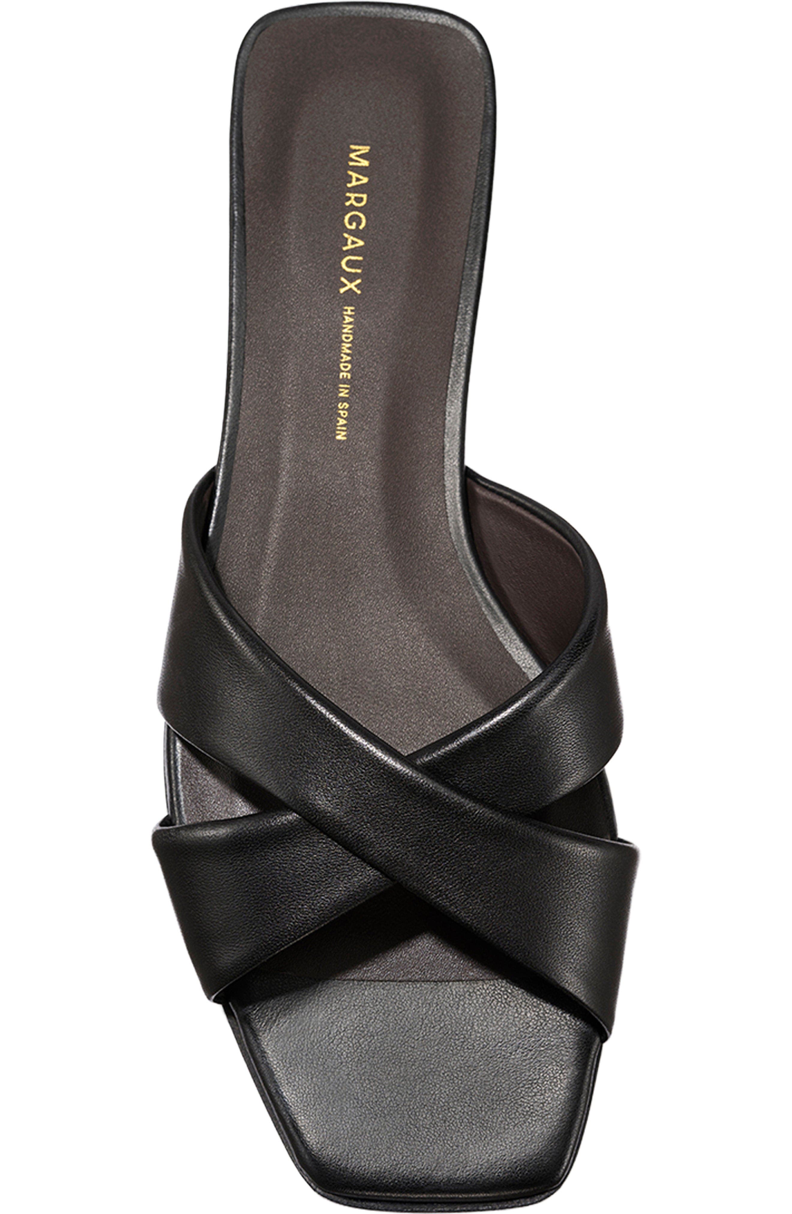 MARGAUX The Selene Flat Sandal, Alternate, color, Black Nappa