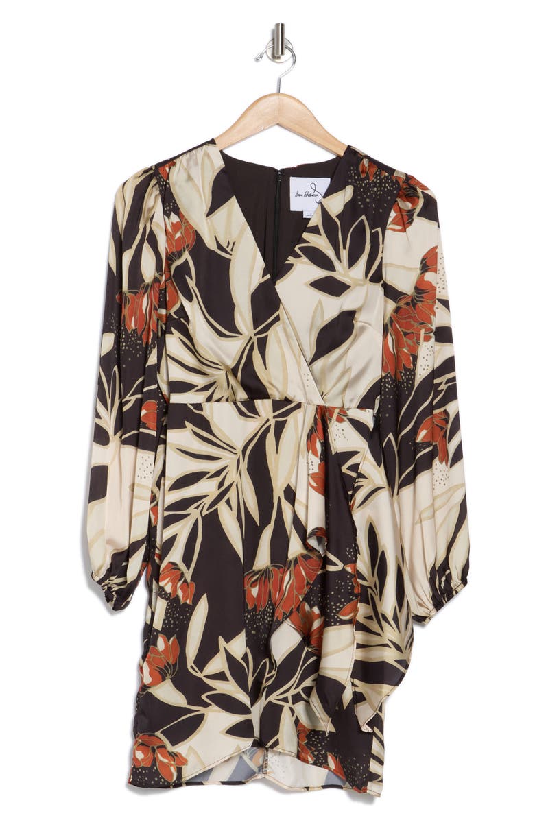 Sam Edelman Protea Long Sleeve Faux Wrap Dress, Alternate, color, 