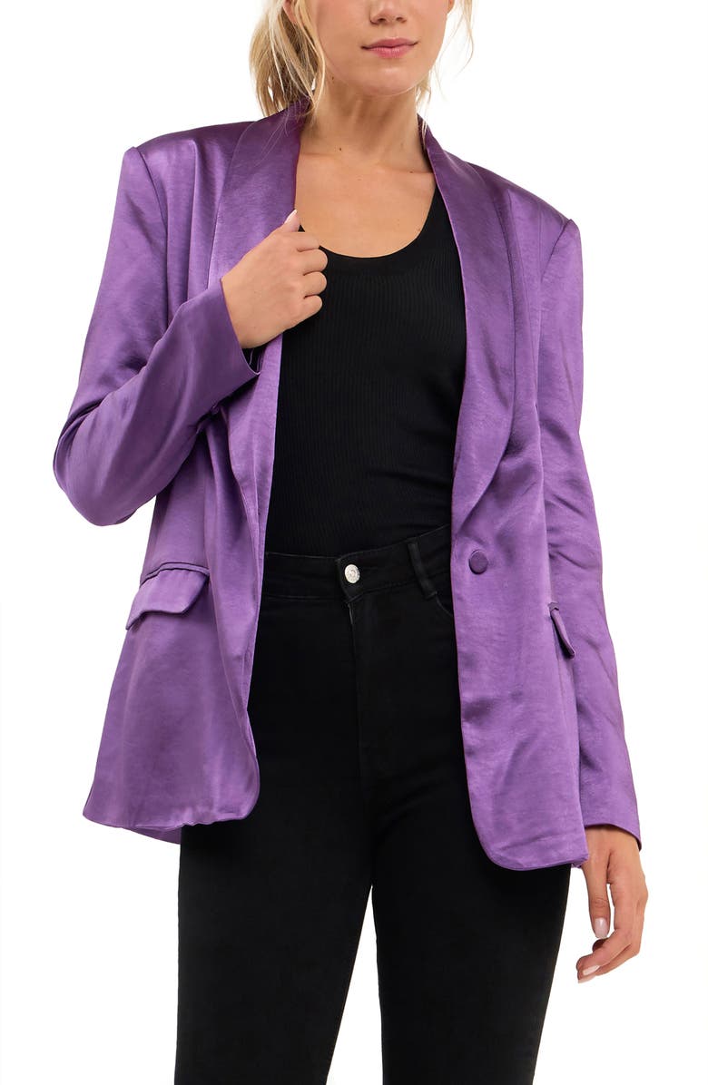 Endless Rose The Satin Blazer, Alternate, color, Purple